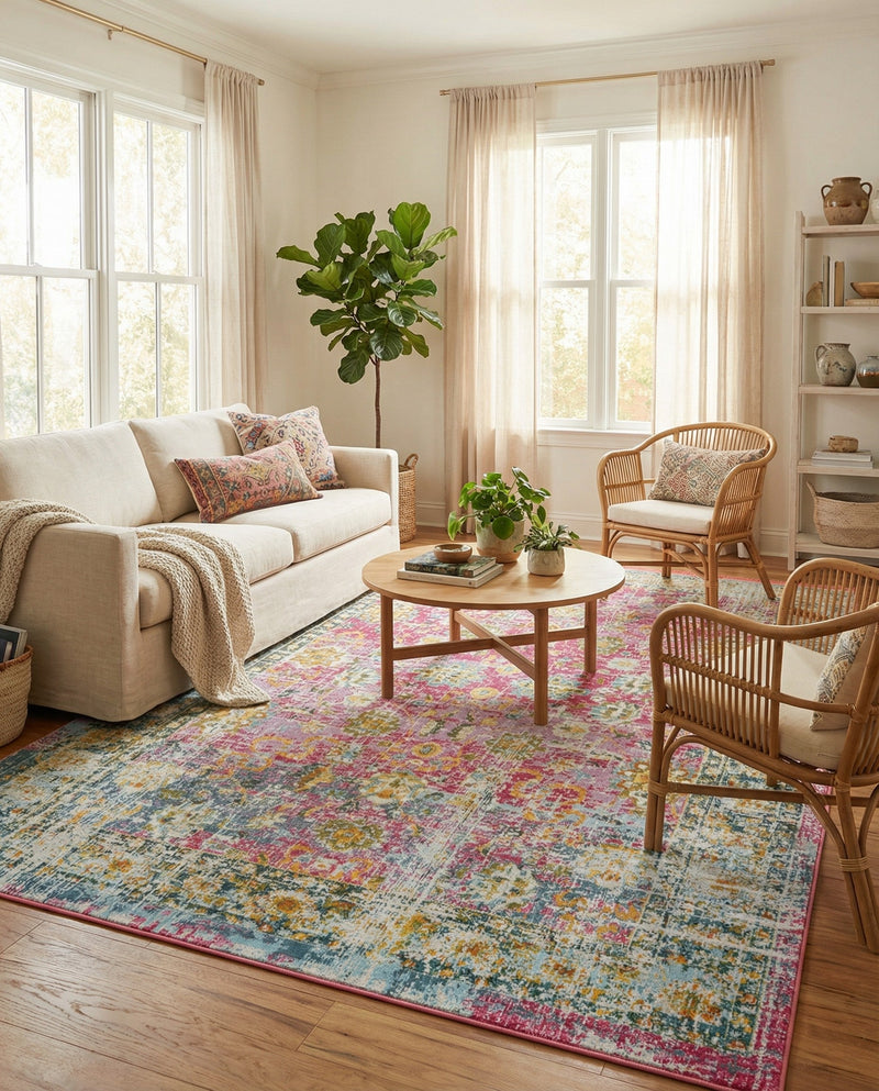 Arcadia Rugs Collection Area Rug -  Shangri-La Rectangle Pink  lifestyle 31