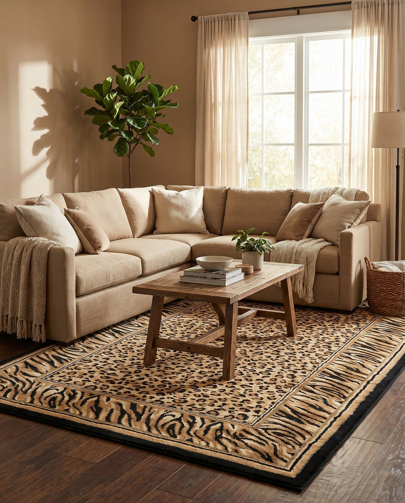 Savannah Sojourn Collection Area Rug -  Chobe Rectangle Light Brown  lifestyle 10