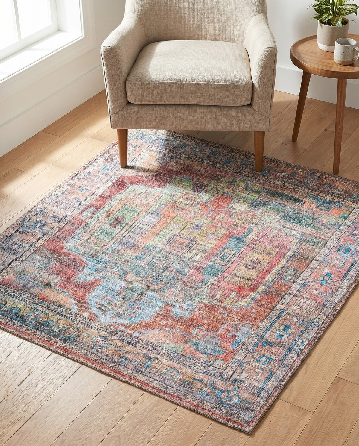 Zahara Oasis Collection Area Rug - Sahara Square Multi  lifestyle 169