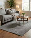 Solid Shag Seaside Collection Area Rug - Azure Cove (Gray) Rectangle Gray  lifestyle 16