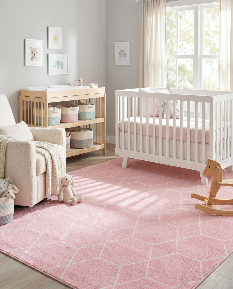 Trellis Mosaic Collection Area Rug - Arborville (Light Pink) Rectangle Light Pink  lifestyle 19