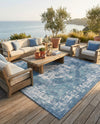 Patio Heritage Collection Area Rug -  Augusta (Blue) Square Blue  lifestyle 27