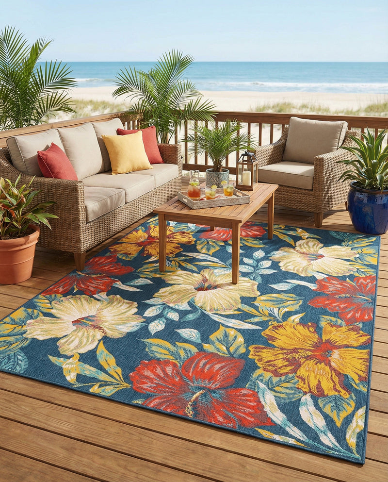 Seaside Haven Rugs Collection Area Rug -  Nautical Rectangle Multi  lifestyle 25