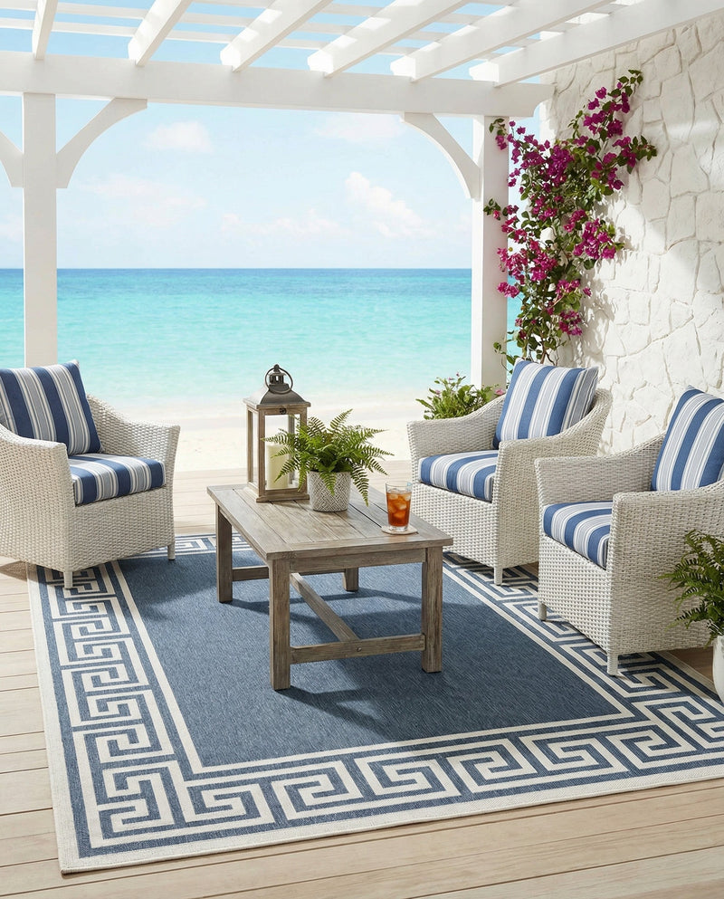 Seaside Haven Rugs Collection Area Rug -  Marina Rectangle Navy Blue  lifestyle 14