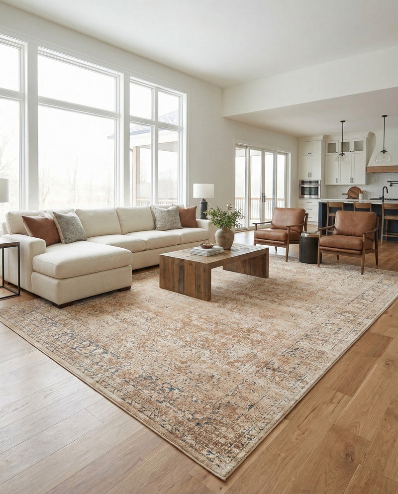 Coastal Manor Collection Area Rug -  Marina Rectangle Beige  lifestyle 10