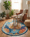 Beverly Grove Collection Area Rug - Melrose (Multi) Oval Multi  lifestyle 65