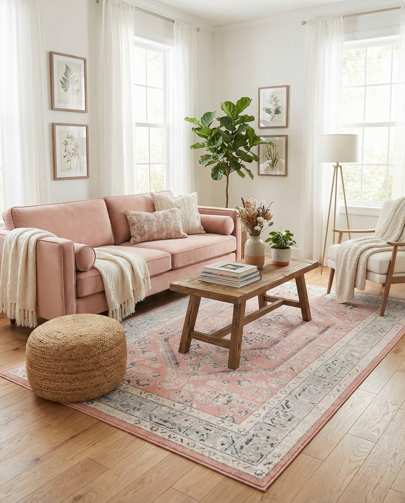 Adriana Terrace Collection Area Rug - Capri (Rose) Rectangle Rose  lifestyle 17