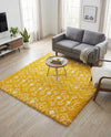 Berber Lattice Shag Collection Area Rug - Atlas (Yellow) Square Yellow  lifestyle 38