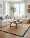Serenity Braided Jute Collection Area Rug - Seaside Rectangle Natural and Green  lifestyle 52