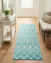 Marrakech Lattice Collection Area Rug - Medina (Turquoise) Runner Turquoise  lifestyle 41