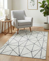 Garden Maze Retreat Collection Area Rug -  Arborlane Rectangle White  lifestyle 16