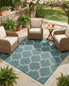Savannah Pergola Collection Area Rug - Arbor (Teal) Square Teal  lifestyle 33
