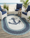Seaside Haven Rugs Collection Area Rug -  Coralreef Oval Navy Blue  lifestyle 66