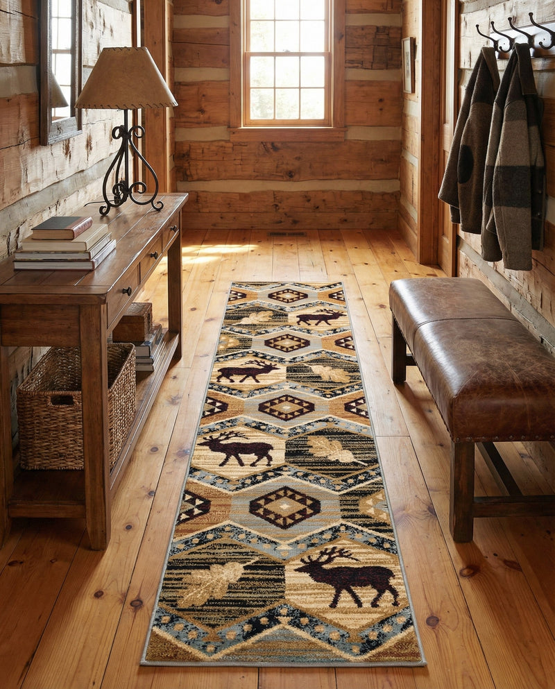 Frontier Trails Collection Area Rug -  Mesa Runner Blue  lifestyle 42