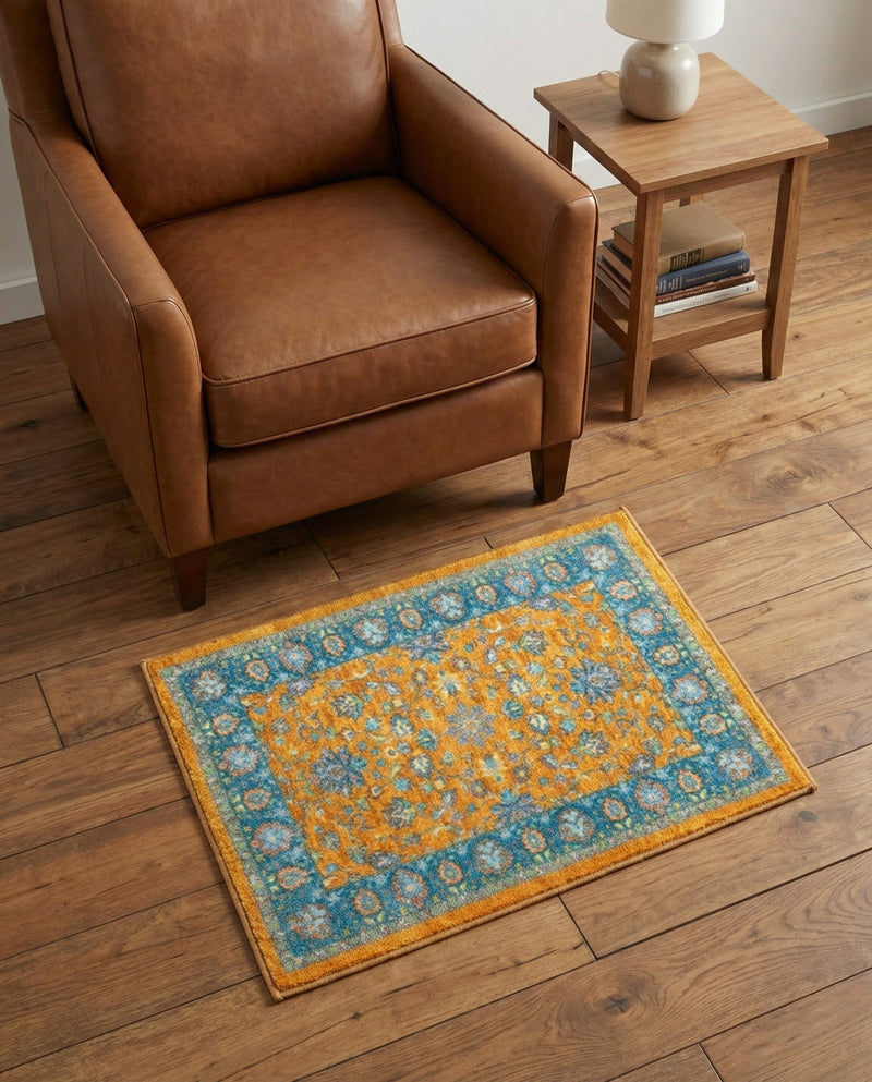Casablanca Tapestry Collection Area Rug -  Marrakech (Sunshine Yellow) Rectangle Sunshine Yellow  lifestyle 16