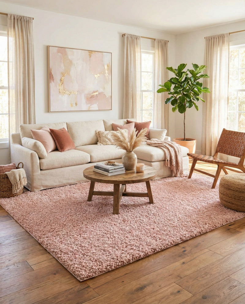 Alpine Plush Collection Area Rug -  Cortina (Dusty Rose) Rectangle Dusty Rose  lifestyle 6