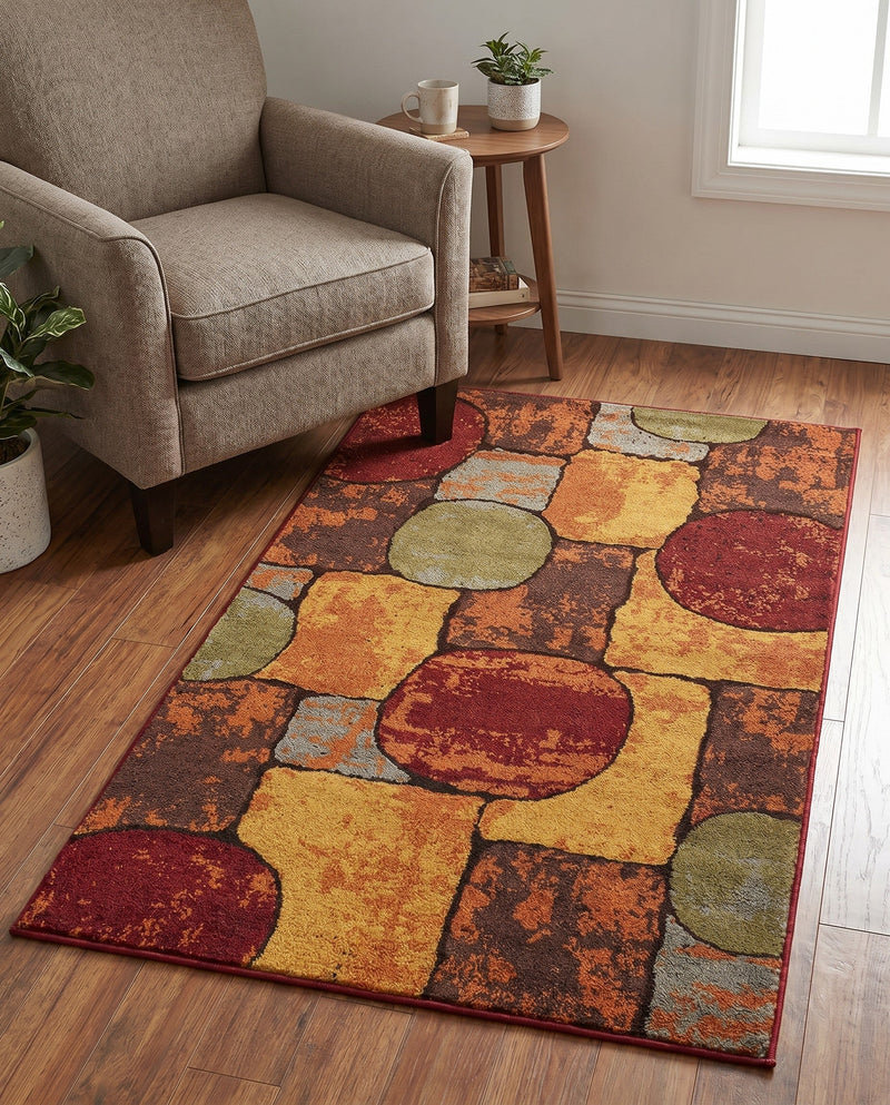 Bistro Lounge Collection Area Rug -  Cappuccino Rectangle Multi  lifestyle 23