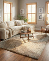 Cozy Haven Shag Collection Area Rug -  Oasis Rectangle Khaki  lifestyle 24