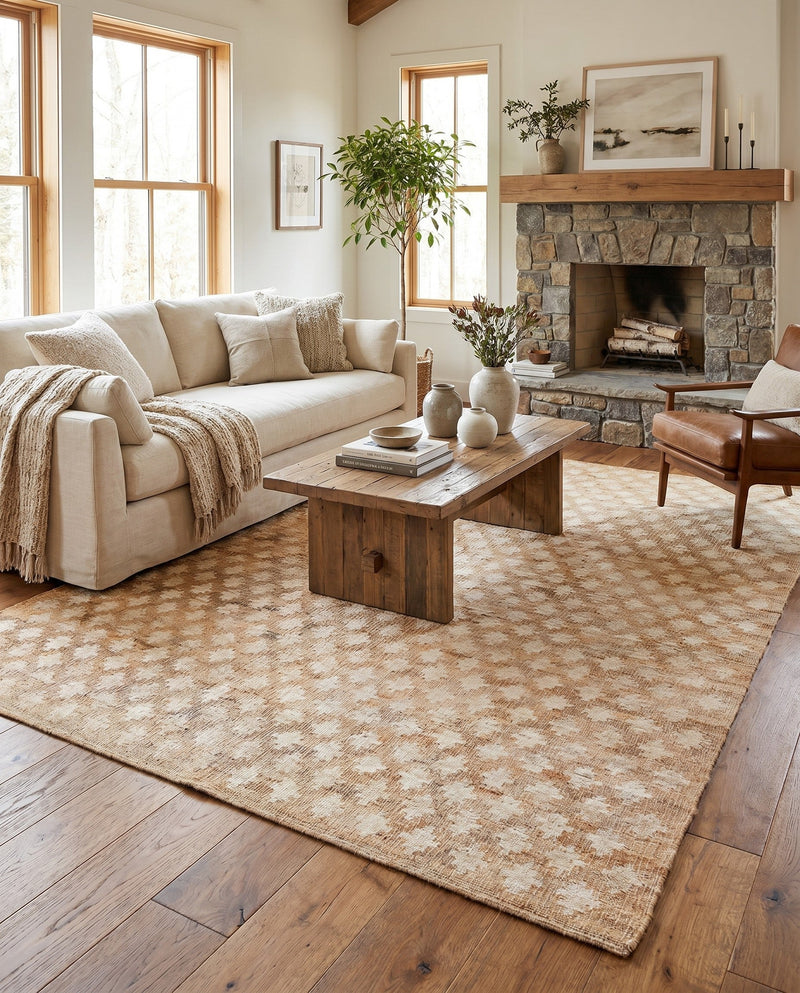 Benares Handwoven Jute Collection Area Rug -  Bodhi Rectangle Ivory and Beige  lifestyle 15