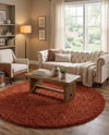 Plush Oasis Collection Area Rug - Serenity (Terracotta) Round Terracotta  lifestyle 52