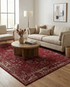 Riviera Elegance Collection Area Rug - Antibes (Burgundy) Rectangle Burgundy  lifestyle 31