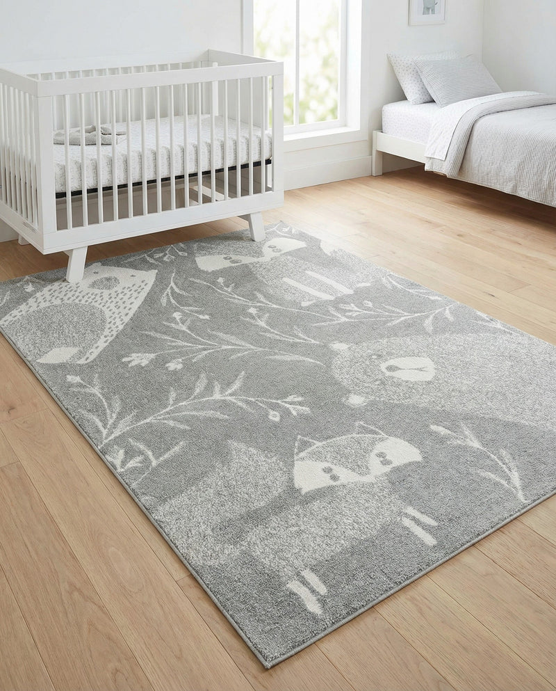 Wonder Tykes Collection Area Rug -  Quirky Rectangle Gray  lifestyle 35