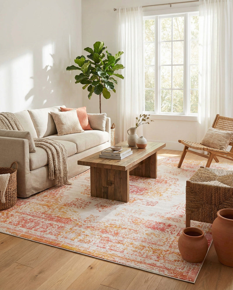 Geneva Terrace Collection Area Rug -  Vevey Rectangle Ivory  lifestyle 30