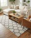 Lattice Gardens Collection Area Rug -  Bloomfield (Beige and Gray) Rectangle Beige and Gray  lifestyle 6