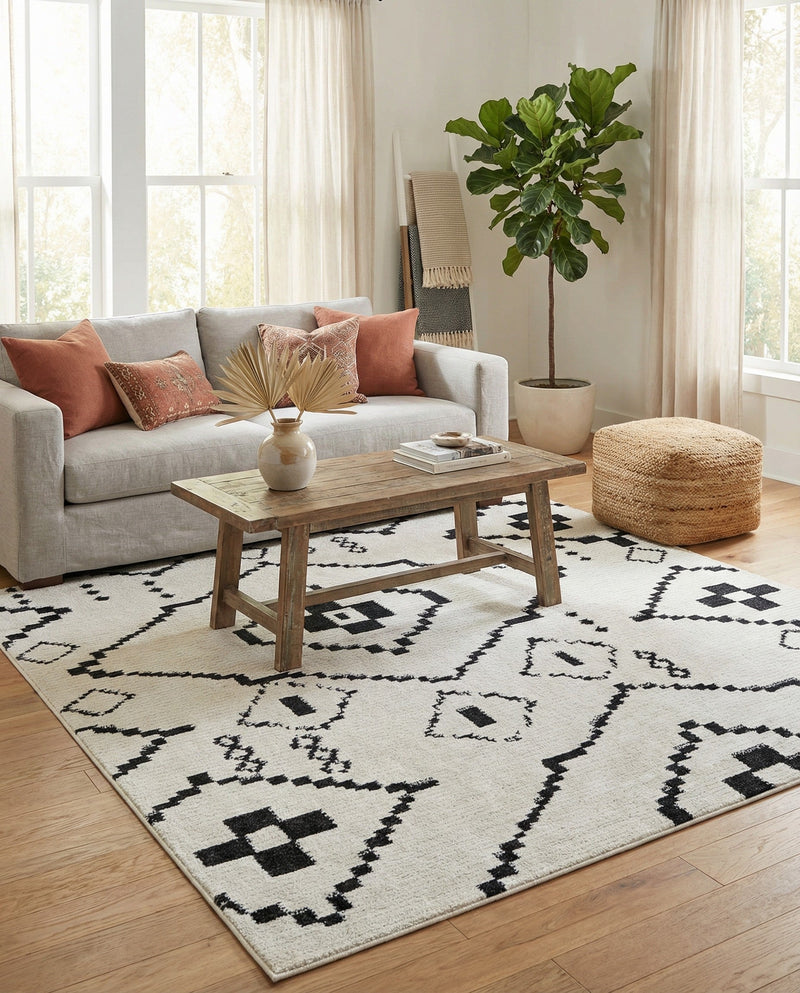 Tangier Treasures Collection Area Rug -  Chefchaouen Rectangle Ivory  lifestyle 14