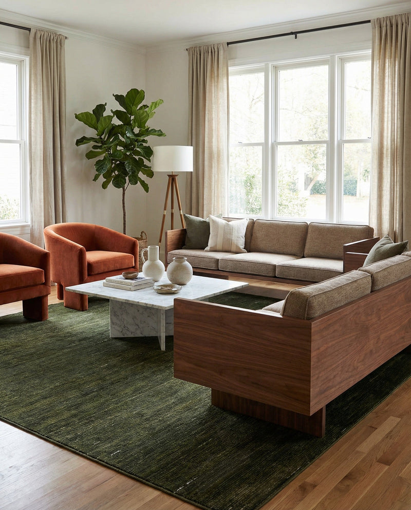 Bloomsbury Elegance Collection Area Rug -  Kensington (Green) Square Green  lifestyle 45