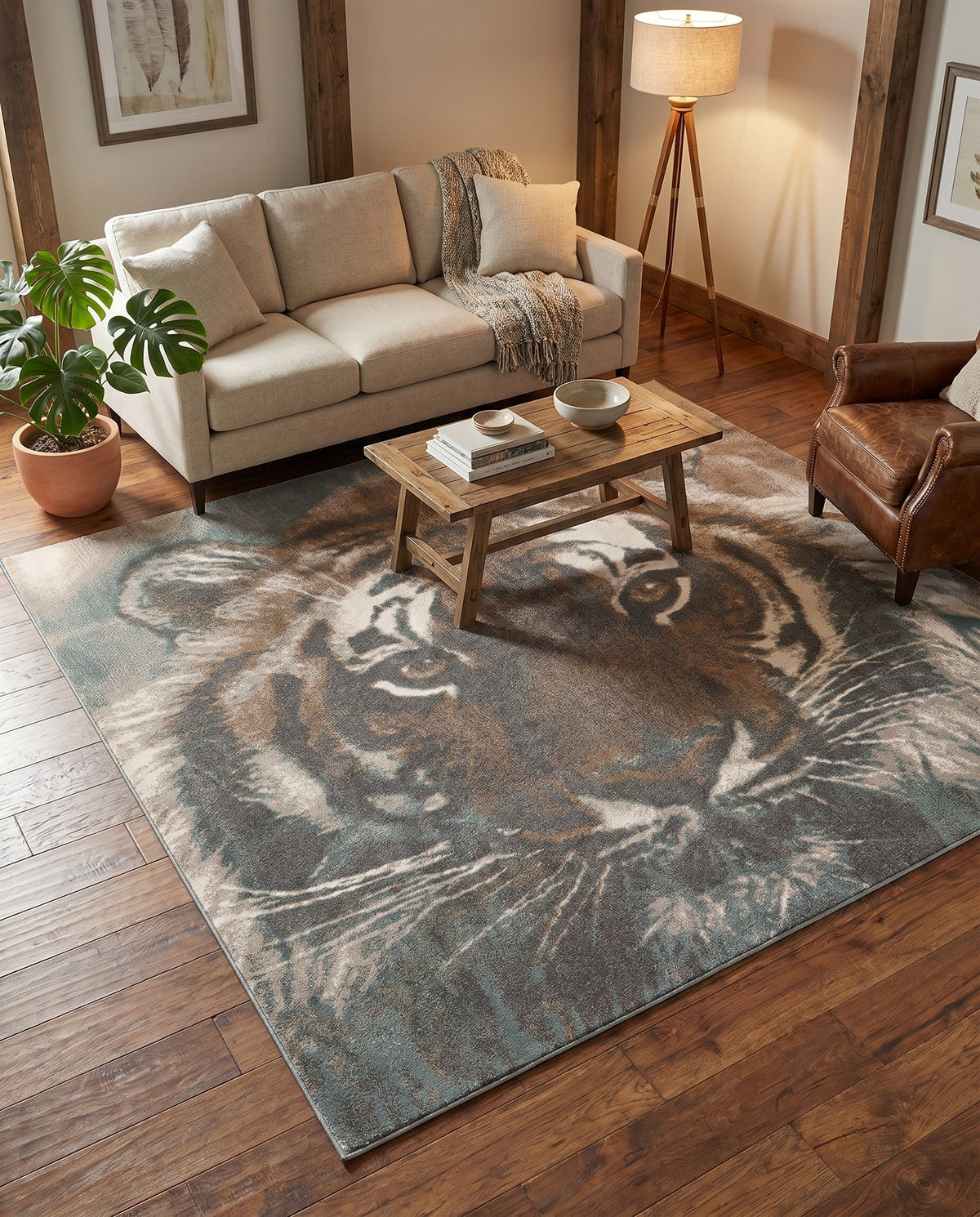 Savannah Sojourn Collection Area Rug -  Okavango Square Multi  lifestyle 69