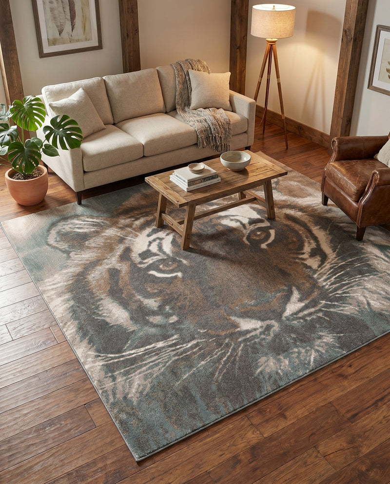 Savannah Sojourn Collection Area Rug -  Okavango Square Multi  lifestyle 69