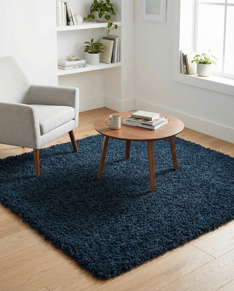 Plush Oasis Collection Area Rug - Serenity (Sapphire Blue) Square Sapphire Blue  lifestyle 59