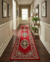 Tabriz Tapestry Collection Area Rug - Azerbaijan (Red) Runner Red  lifestyle 43