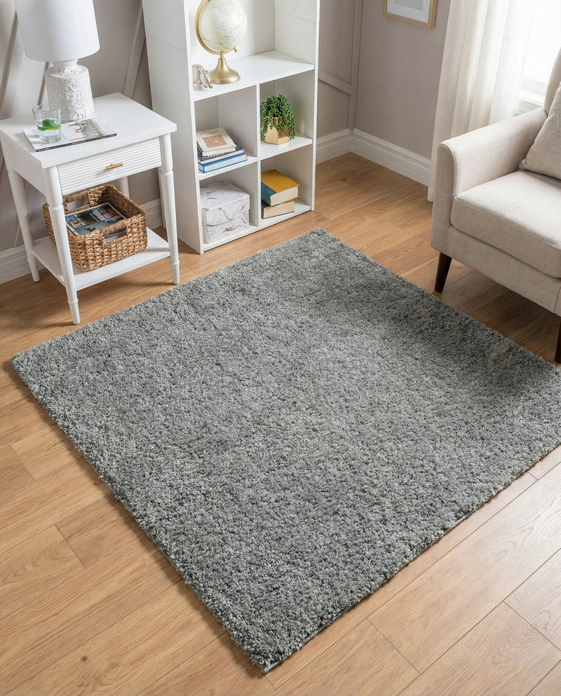 Cozy Comfort Shag Collection Area Rug - Haven (Cloud Gray) Square Cloud Gray  lifestyle 43