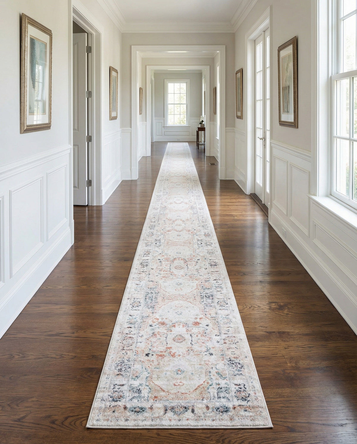 Parisian Elegance Collection Area Rug - Versailles (Ivory) Runner Ivory  lifestyle 140