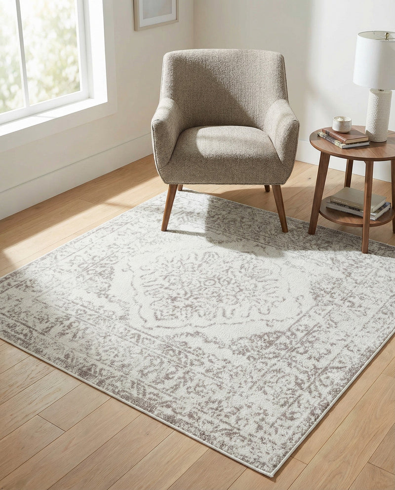 Cambridge Classics Collection Area Rug -  Magdalene (Ivory) Square Ivory  lifestyle 73