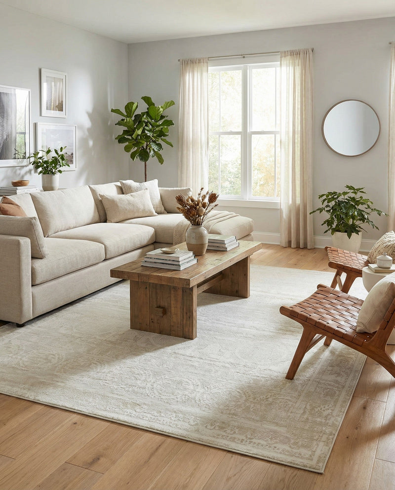 Bloomsbury Elegance Collection Area Rug -  Notting Rectangle Ivory  lifestyle 10