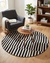 Soho Elegance Collection Area Rug -  Hudson (Black) Round Black  lifestyle 78