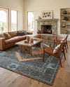 Caspian Wool Collection Area Rug - Ephesus Rectangle Charcoal Gray  lifestyle 16