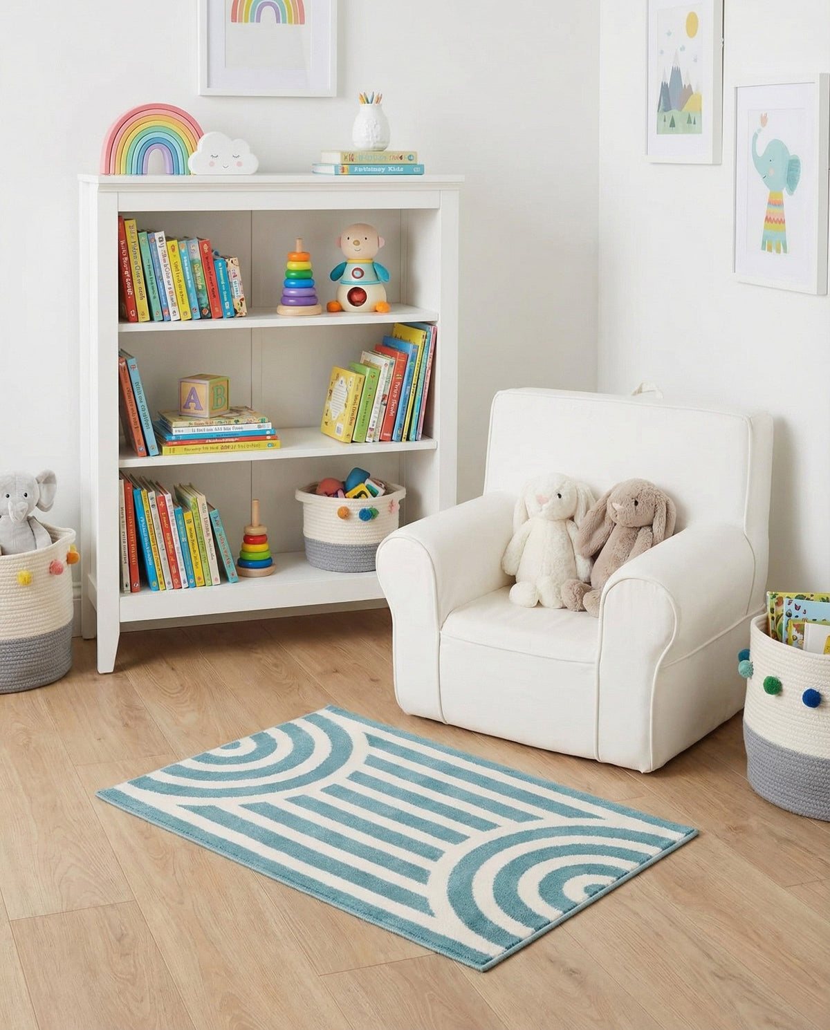 Wonder Tykes Collection Area Rug -  Joydale Rectangle Sky blue  lifestyle 45