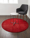 Soho Elegance Collection Area Rug - Chelsea (Burgundy) Round Burgundy  lifestyle 34