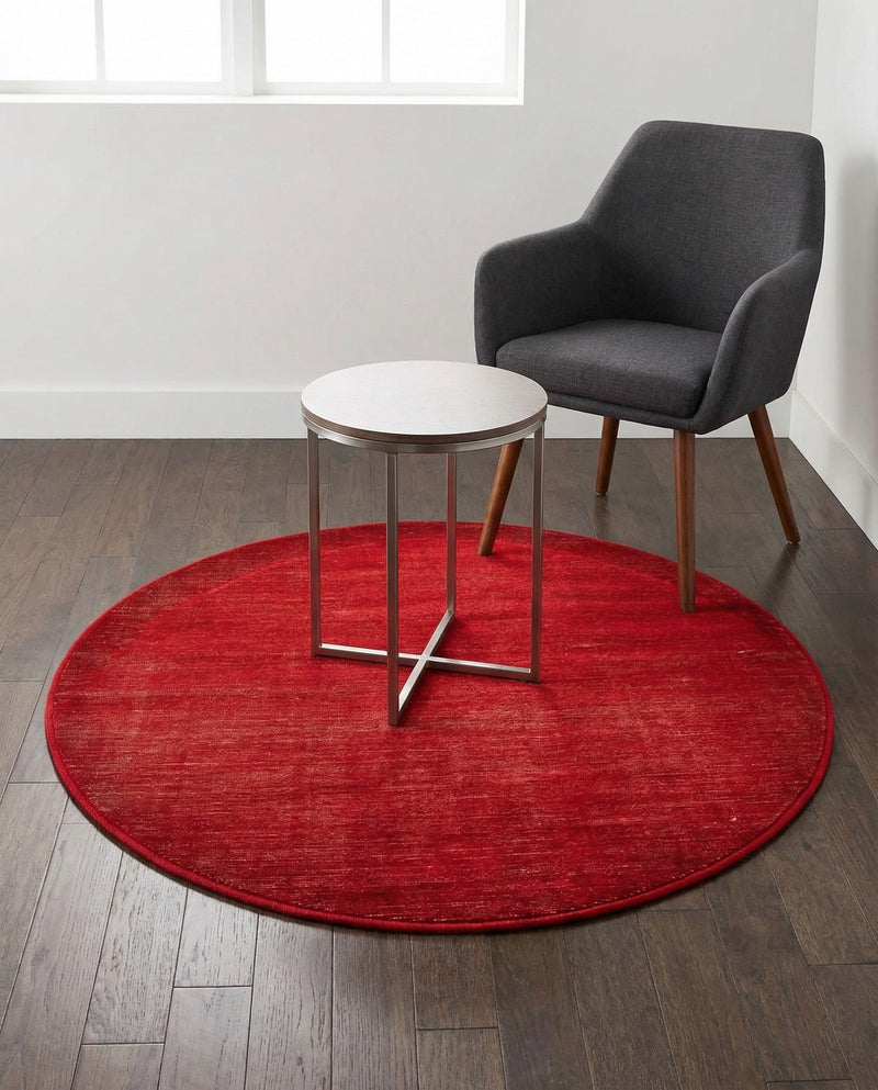 Soho Elegance Collection Area Rug - Chelsea (Burgundy) Round Burgundy  lifestyle 34