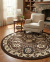 Tabriz Tapestry Collection Area Rug - Sahand (Brown) Round Brown  lifestyle 45