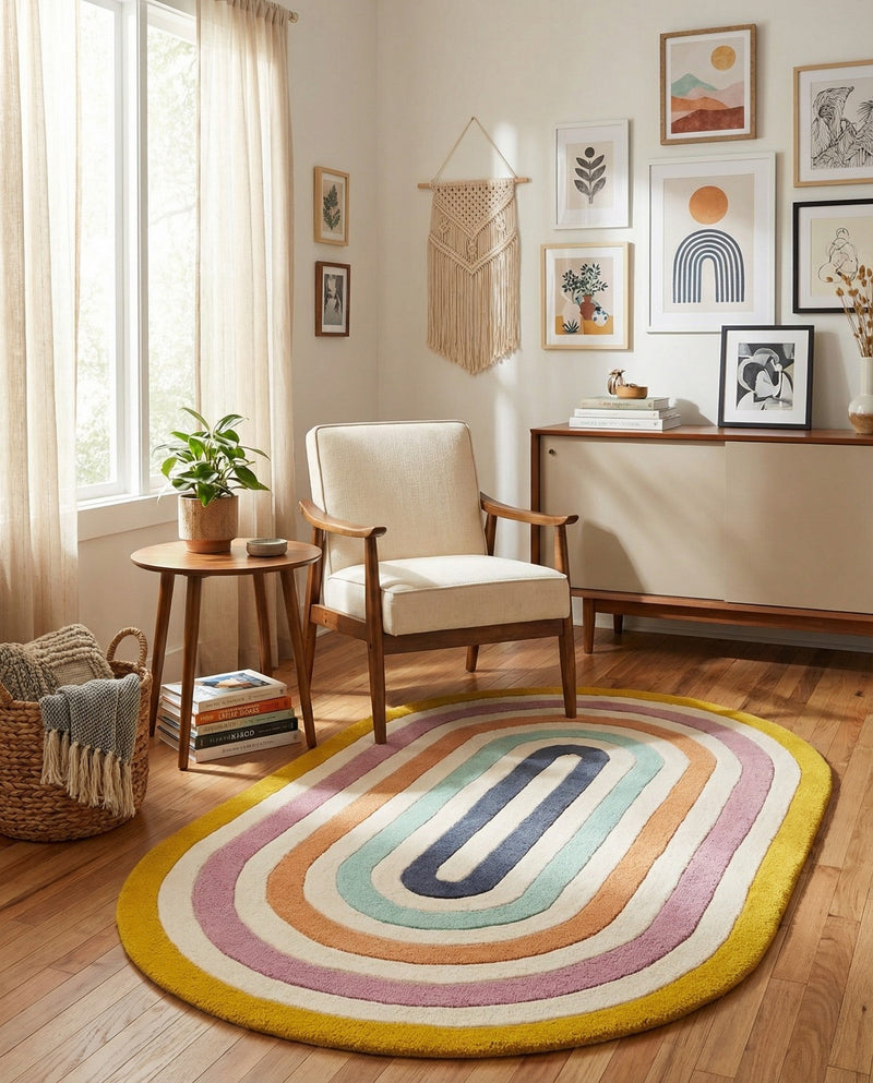 Shepherd's Glen Wool Collection Area Rug - Eldon Oval Multi  lifestyle 36