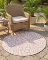 Savannah Escape Collection Area Rug -  Amazon (Pink Ivory) Round Pink Ivory  lifestyle 25