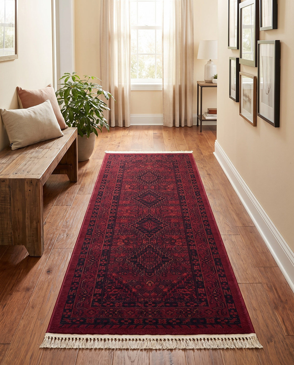 Samarkand Elegance Collection Area Rug -  Zarafshan Runner Red  lifestyle 95