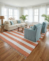 Tassel Trail Collection Area Rug - Pathway (Coral and Ivory) Rectangle Coral and Ivory  lifestyle 12