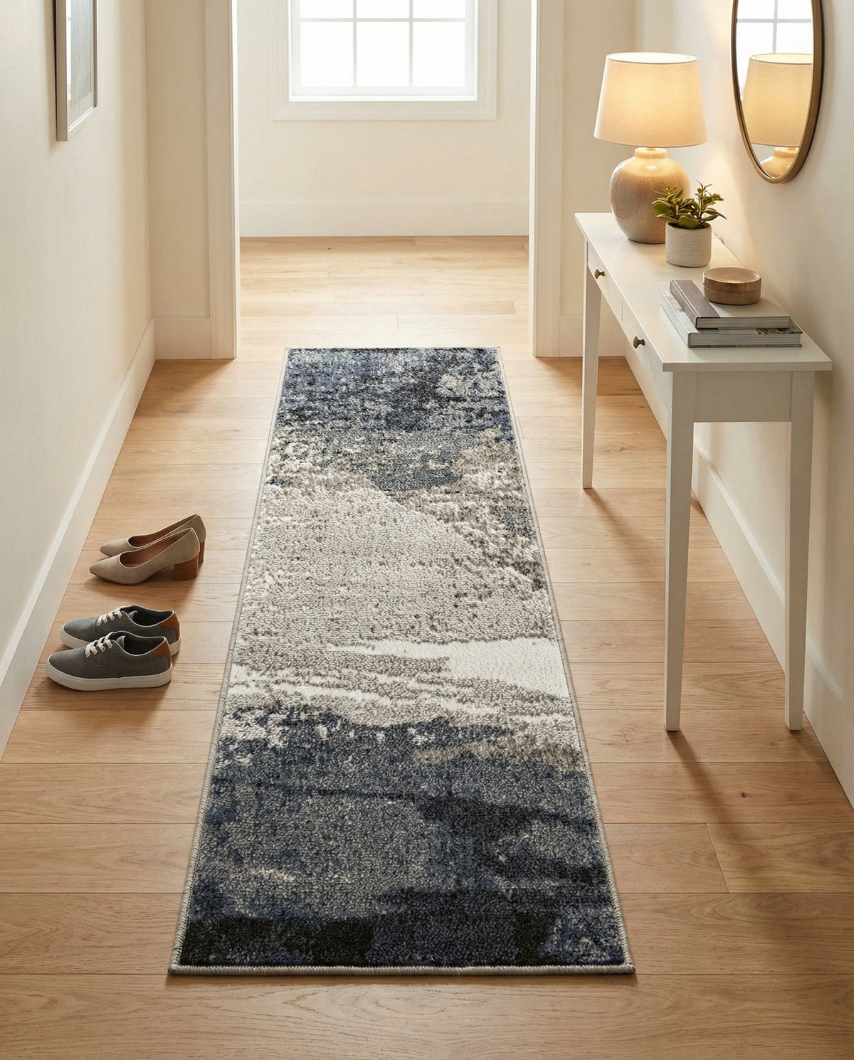 Copenhagen Edge Collection Area Rug - Nyhavn Runner Blue  lifestyle 162