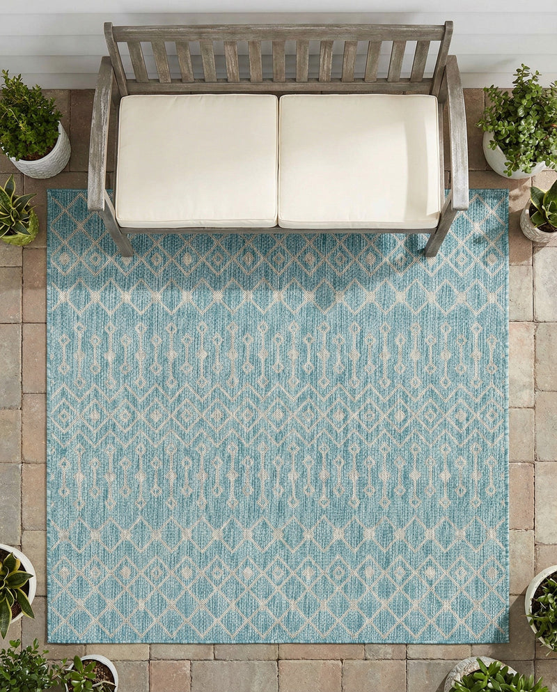 Savannah Pergola Collection Area Rug -  Pergola (Aqua) Square Aqua  lifestyle 40